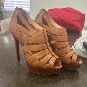 Elegant Tan Platform Heels